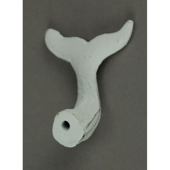 White Cast Iron Whale Tail Drawer or Cabinet Door Pulls Set of 12 - Picture 8 of 9
